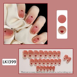 Red Press - On Nails | Glue On Nails for Women Gift | Nail Kit with Glue - Korean Beauty KR