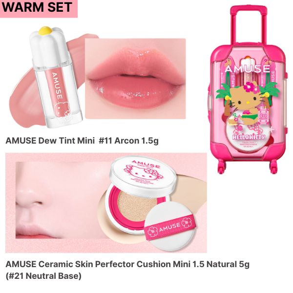 Amuse x Hello Kitty Quick Makeup Mini Carrier Set 5 items - Korean Beauty KR