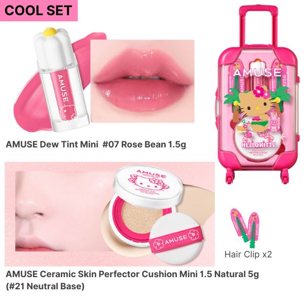 Amuse x Hello Kitty Quick Makeup Mini Carrier Set 5 items - Korean Beauty KR