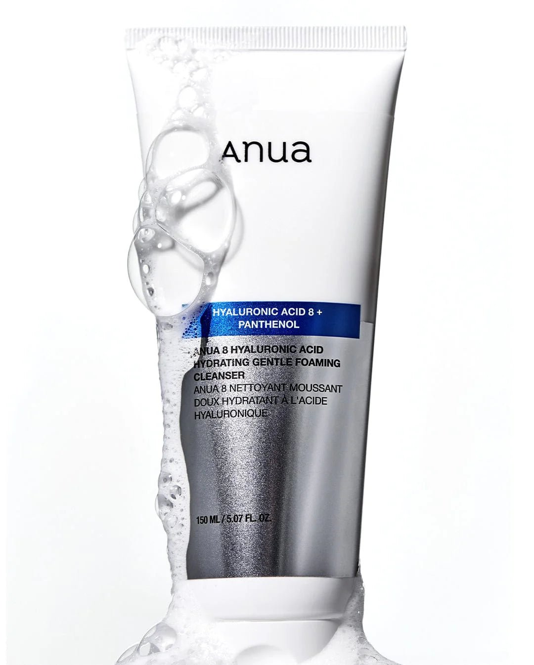 ANUA 8 Hyaluronic Acid Hydrating Gentle Foaming Cleanser 150ML – Moisturizing & Soothing Cleanser for Soft, Hydrated Skin - Korean Beauty KR