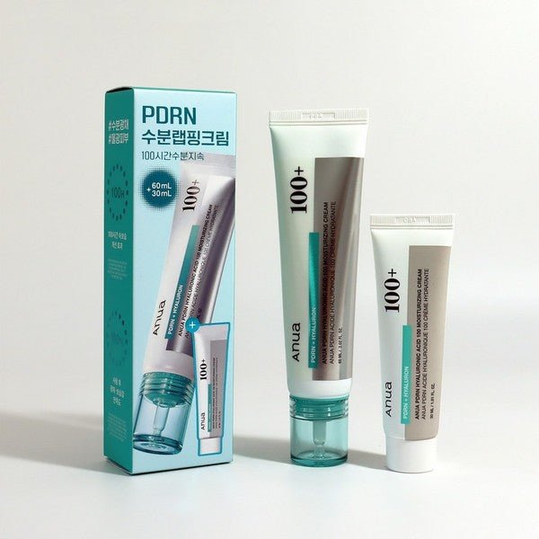 Anua PDRN Hyaluronic Acid 100 Moisturizing Cream 60ml+30ml Special Set, 1 Piece, 90ml / 아누아 PDRN 히알루론산 100 수분크림60ml+30ml기획세트, 1개, 90ml - Korean Beauty KR