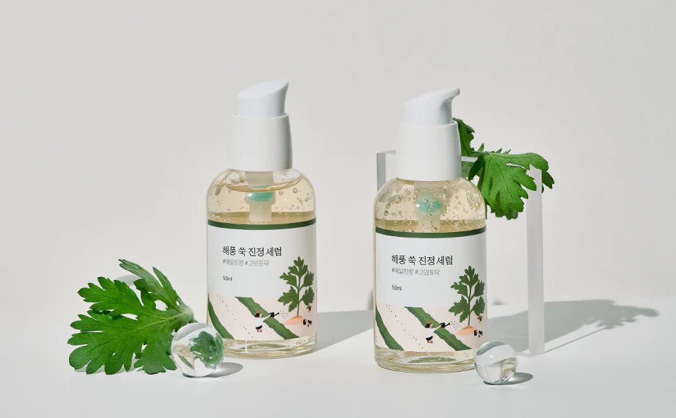 Round Lab Mugwort Calming Serum 50ml – Soothing & Hydrating Serum for Sensitive, Irritated Skin - Korean Beauty KR