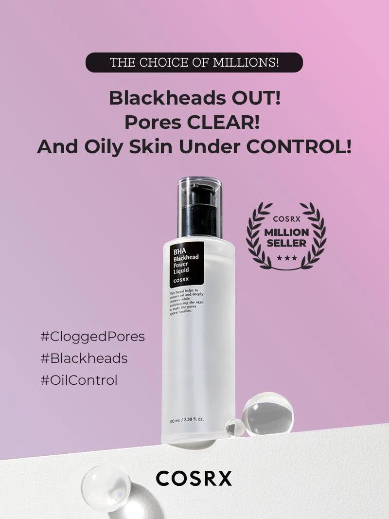 Cosrx BHA Blackhead Power Liquid 100ML – Exfoliating Liquid for Clear, Smooth Skin - Korean Beauty KR