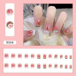 Red Press - On Nails | Glue On Nails for Women Gift | Nail Kit with Glue - Korean Beauty KR