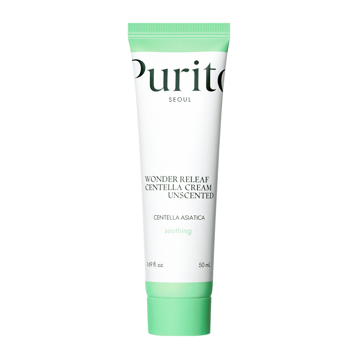 PURITO SEOUL Wonder Releaf Centella Cream Unscented 50ml – Soothing & Hydrating Cream for Sensitive, Irritated Skin - Korean Beauty KR