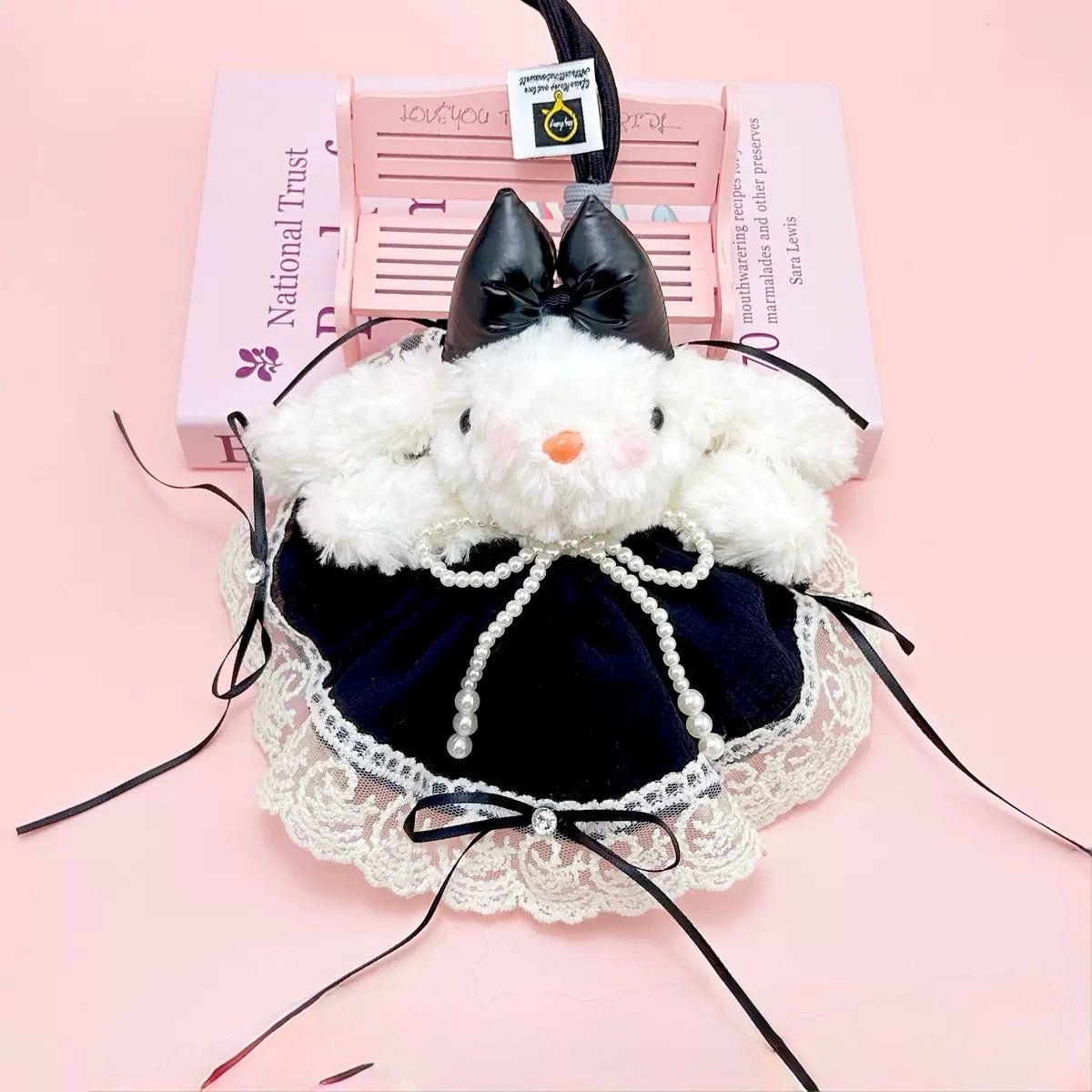 Cute Bunny, Fluffy Hanging Plush, Adorable Bunny Keychain. - Korean Beauty KR