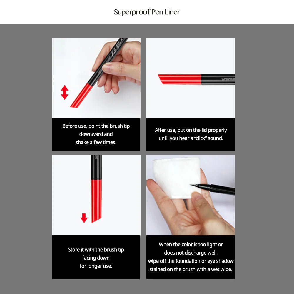CLIO Superproof Pen Liner – Waterproof & Long - Lasting Liquid Eyeliner for Precise, Defined Eyes - Korean Beauty KR