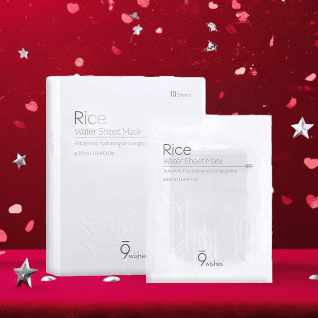 9Wishes Rice Water Sheet Mask 25ml – Brightening & Hydrating Mask for Soft, Radiant Skin*1 sheet - Korean Beauty KR