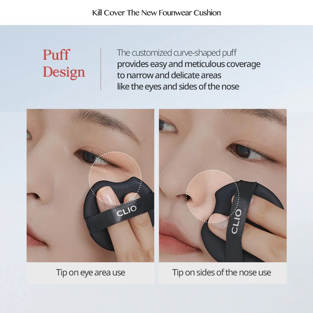 CLIO Kill Cover The New Founwear Cushion SPF50+ PA+++ (15gX2) – Full Coverage Cushion Foundation with High Sun Protection for Flawless, Long - Lasting Skin - Korean Beauty KR