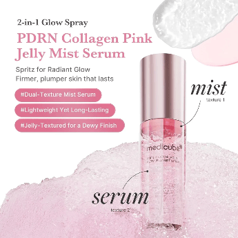 Medicube PDRN Pink Collagen Glow Jelly Mist Serum 100ml - Korean Beauty KR