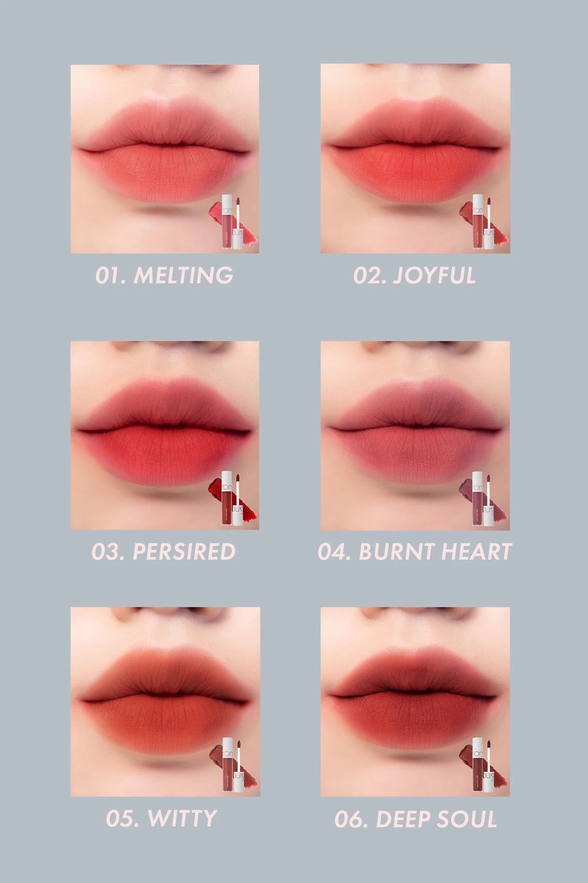 Rom&nd Zero Velvet Tint Original Series – Soft Matte Lip Tint for Smooth Finish & Long - Lasting Color - Korean Beauty KR
