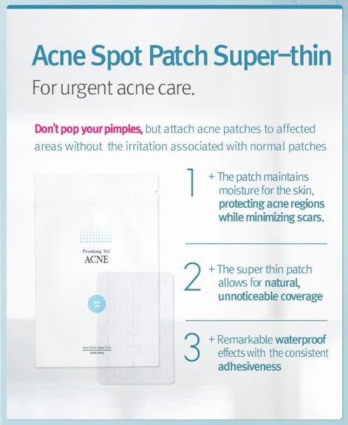 Pyunkang Yul Acne Spot Patch Super Thin – Ultra - Thin Acne Patches for Fast, Discreet Blemish Treatment - Korean Beauty KR