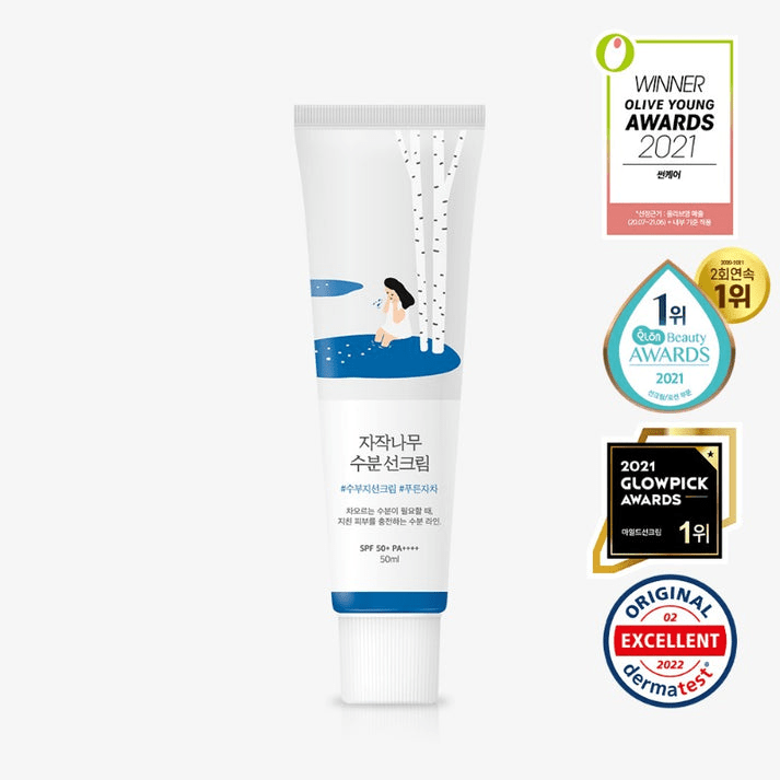 Round Lab Birch Juice Moisturizing Sunscreen SPF 50+ PA++++ 50ML+50ML - Korean Beauty KR