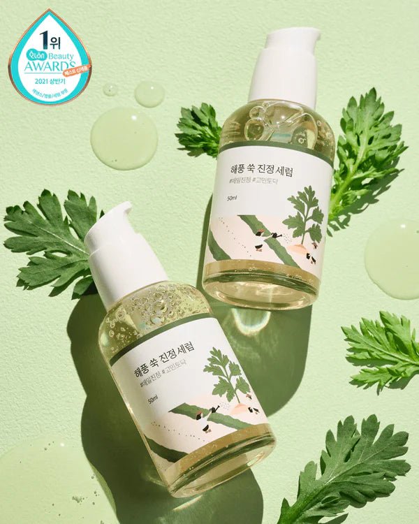 Round Lab Mugwort Calming Serum 50ml – Soothing & Hydrating Serum for Sensitive, Irritated Skin - Korean Beauty KR