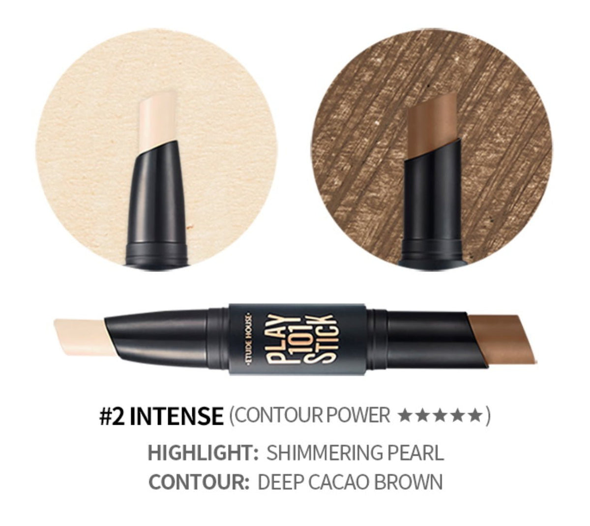 Etude House Play 101 Stick Contour Duo – Dual Contour Stick for Sculpted, Defined Features - Korean Beauty KR