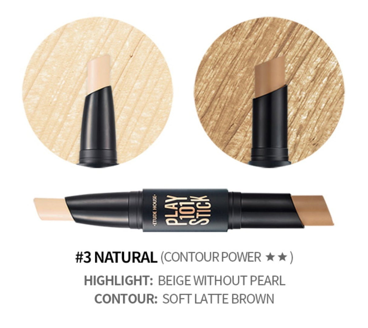 Etude House Play 101 Stick Contour Duo – Dual Contour Stick for Sculpted, Defined Features - Korean Beauty KR