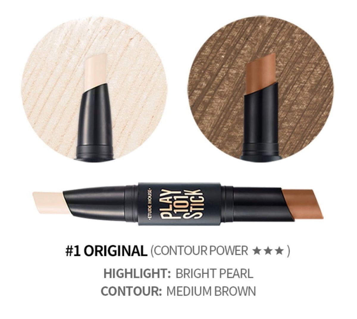 Etude House Play 101 Stick Contour Duo – Dual Contour Stick for Sculpted, Defined Features - Korean Beauty KR