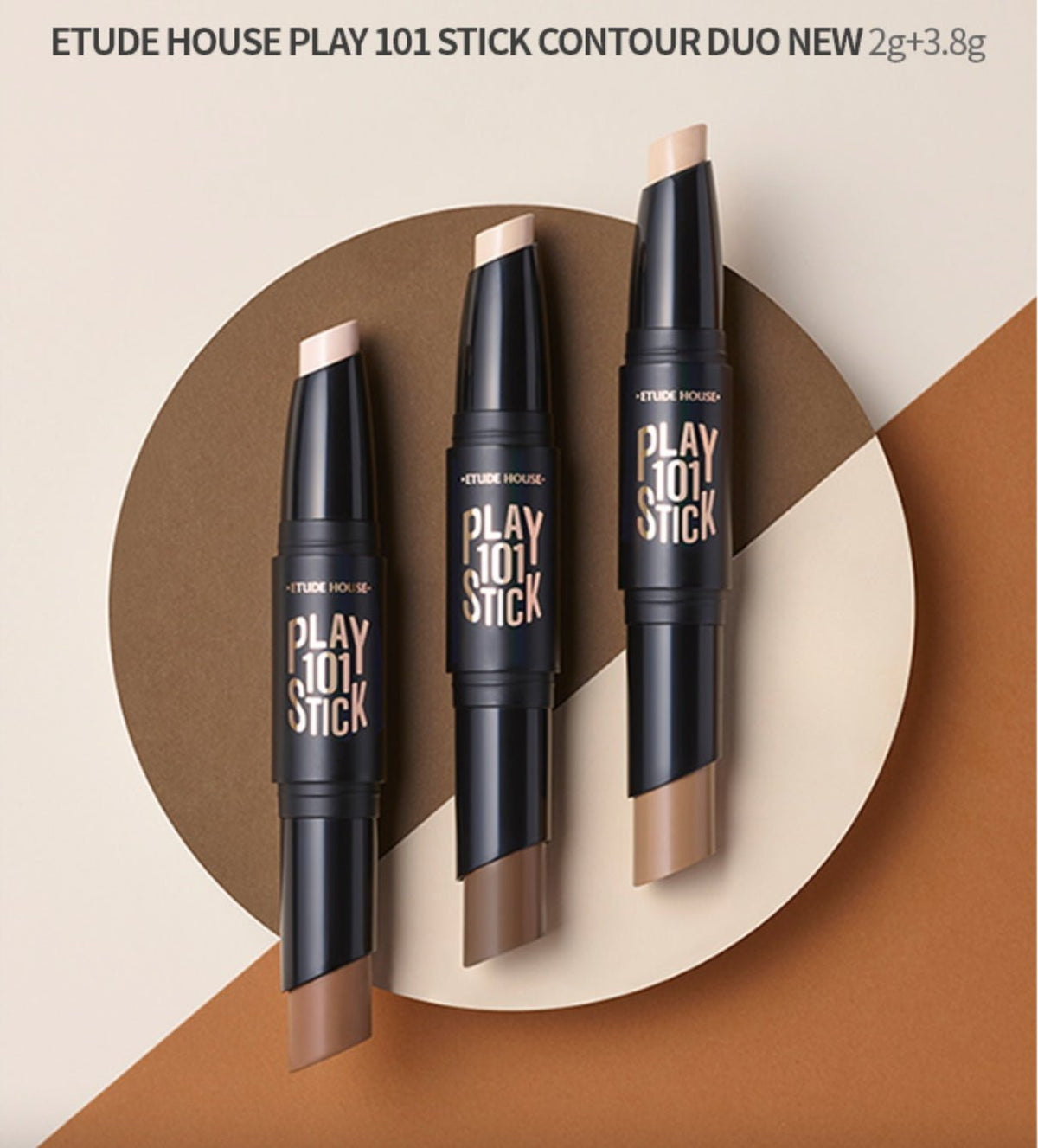 Etude House Play 101 Stick Contour Duo – Dual Contour Stick for Sculpted, Defined Features - Korean Beauty KR