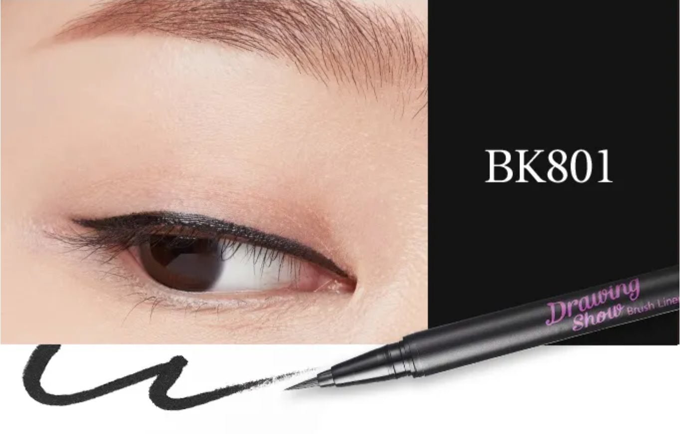 Etude House Drawing Show Brush Liner – Precise & Long - Lasting Liquid Eyeliner for Defined, Bold Eyes - Korean Beauty KR