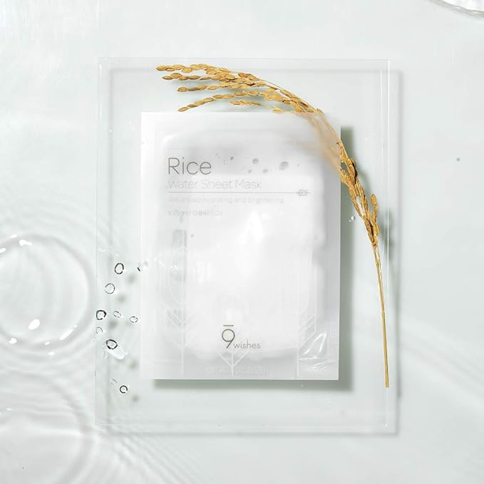 9Wishes Rice Water Sheet Mask 25ml – Brightening & Hydrating Mask for Soft, Radiant Skin*1 sheet - Korean Beauty KR