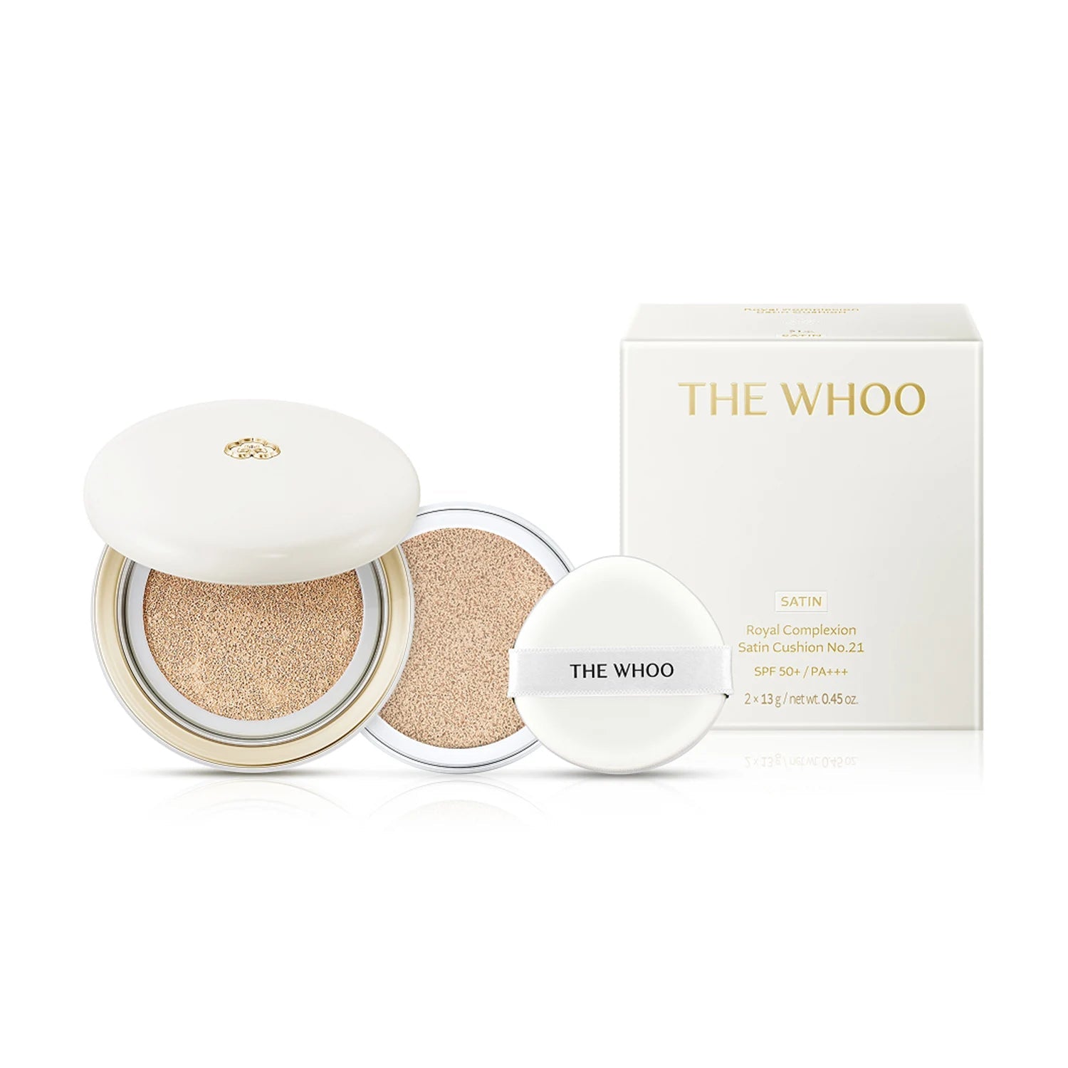 The Whoo Royal Complexion Satin Cushion No.21 SPF 50+/PA+++(Main 13g, Refill 13g) - Korean Beauty KR