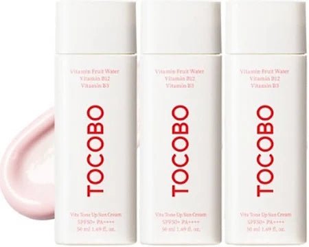 Tocobo Vita Tone - up Sun Cream 50ml (1.69oz) X 3pcs SPF50+ PA++++ – Brightening & Hydrating Sunscreen for Glowing, Protected Skin - Korean Beauty KR